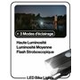 Lumière Avant Arrière Vélo Rechargeable USB - LED 400 Lumens, 7 Modes d'Éclairage, Éclairage Sécurité Nuit
