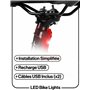 Lumière Avant Arrière Vélo Rechargeable USB - LED 400 Lumens, 7 Modes d'Éclairage, Éclairage Sécurité Nuit