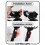 Lumière Avant Arrière Vélo Rechargeable USB - LED 400 Lumens, 7 Modes d'Éclairage, Éclairage Sécurité Nuit