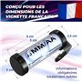 Capsule CY1 © | Support Porte Vignette Contrôle Technique ou Assurance Moto | Tube Cylindrique Etanche Noir Alu | Aussi pour Sco