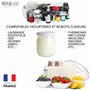 Monboco | lot de 12 Pots de yaourt en verre avec couvercles blancs hermétiques | Fabrication Française | yaourtière & robots (th