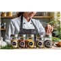 Kistayle Étiquettes Épices Rondes – Fond Noir, Écriture Blanche – 105 Autocollants Cuisine Étanches – Étiquettes Autocollantes B