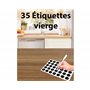 Kistayle Étiquettes Épices Rondes – Fond Noir, Écriture Blanche – 105 Autocollants Cuisine Étanches – Étiquettes Autocollantes B