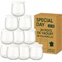 SPECIAL-DAY 24 pots yaourts en verre avec 48 couvercles hermétiques sans BPA- petit pot yaourt bebe- pour yaourtiere thermomix c