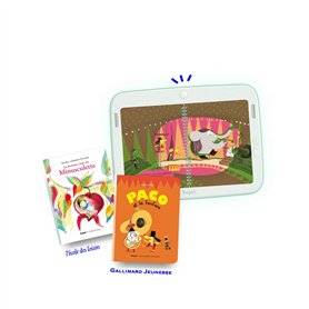 Bugali - Console Lecture Enfant - Histoire Tactile Enfant - Pack Console & Livres pour Les Plus Petits (+3 Ans) - Verte - Paco e