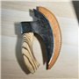 Coupe-Pizza Viking, Manche en Bois, Design Hache avec Motif Crâne, Noir et Naturel