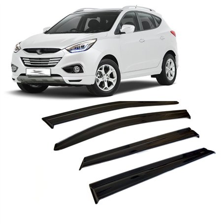 CarJoy Lot de 4 déflecteurs d'air - Déflecteurs d'air - Déflecteurs de pluie - Déflecteurs de fenêtre latérale - Compatibles ave