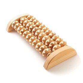 Tuuli Accessoires Rouleau de massage des pieds en bois - Masseur de pieds et rouleau en bois 26 x 12 cm