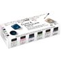 KREUL 16602 - Glass & Porcelain Chalky Set de 6 pots de peinture à effet craie pour verre et porcelaine de 20 ml avec 1 pinceau