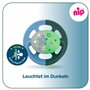 NIP Cherry Night 6 + Lot de 2 tétines rondes lumineuses, couleur Cherry Night 6 à 36 mois, bouton brille longtemps dans l'obscur