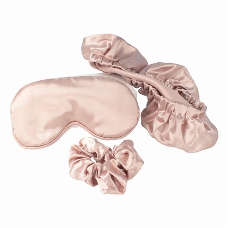 PARSA Beauty Kit de sommeil de beauté 3 pièces - Masque de sommeil en satin anti-frisottis - Bonnet crunchie en satin - Kit de s