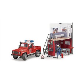 bruder 62701 - bworld Caserne de pompiers avec Land Rover Devender