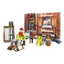 bruder 63102 - bworld Cabane de montagne avec motoneige et figurine, motoneige, skieur, jouet d'hiver