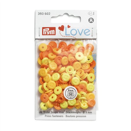 Prym Annähoptik Gelb 393602 Boutons Pression « Color Snaps Mini » Optique Couture
