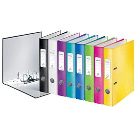 LEITZ 10061099 - Archivador de palanca carton forrado WOW 180º A4 Lomo 50 mm. colores surtidos (pack 10 ud.)