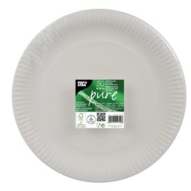 Papstar Assiettes en carton/Assiettes jetables Blanc