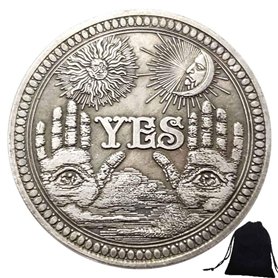 Pièce de collection LKTingBax Hobo en nickel avec inscription « Yes or No » ou « Yes » – Pièce commémorative – Cadeaux d’arts –