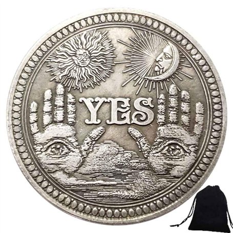 Pièce de collection LKTingBax Hobo en nickel avec inscription « Yes or No » ou « Yes » – Pièce commémorative – Cadeaux d’arts –