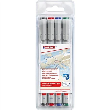 edding 151 F stylo non-permanent - noir - 1 stylo - plume ronde