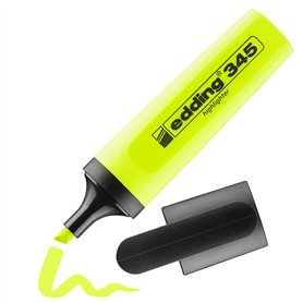 edding 345 surligneurs - jaune - 1 stylo - Pointe biseautée 2-5 mm - parfait pour des marquages et des surlignages lumineux de t