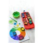 Faber-Castell 205037 Kit de Peinture Connector avec boîte à Aquarelle, Lot de 4 pinceaux et gobelet à Pinceau, Rouge