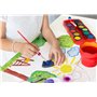 Faber-Castell 205037 Kit de Peinture Connector avec boîte à Aquarelle, Lot de 4 pinceaux et gobelet à Pinceau, Rouge