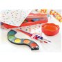 Faber-Castell 205037 Kit de Peinture Connector avec boîte à Aquarelle, Lot de 4 pinceaux et gobelet à Pinceau, Rouge
