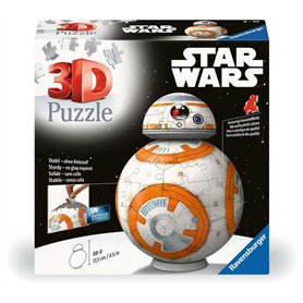 Ravensburger - Puzzle 3D Ball - Star Wars BB8 - À partir de 8 Ans - 104 pièces numérotées à Assembler sans Colle - Accessoires d
