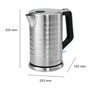 ProfiCook PC-WKS 1119 - Bouilloire - avec affichage du niveau d'eau - 1,7 l - 1850–2200 W - Base rotative 360 ° - Couleur Argent