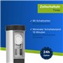 REV SilverCraft - Colonne de prise de jardin à 2 prises avec minuterie, 51 cm de hauteur, protection IP44 contre les projections