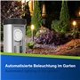 REV SilverCraft - Colonne de prise de jardin à 2 prises avec minuterie, 51 cm de hauteur, protection IP44 contre les projections