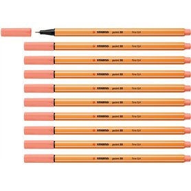 STABILO Stylo feutre pointe fine point 88 - Lot x 10 stylos feutre - Rose Abricot (88/26)