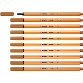 STABILO Stylo feutre pointe fine point 88 - Lot x 10 stylos feutre - Marron Clair (88/89)