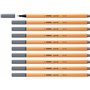 STABILO Stylo feutre pointe fine point 88 - Lot x 10 stylos feutres - Gris foncé (88/96)