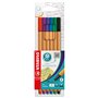 STABILO Stylo feutre pointe fine point 88 - Pochette x 6 stylos feutres - Coloris assortis