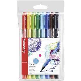STABILO pointMax - Stylo feutre - Pochette x 8 feutres d'écriture pointe moyenne 0