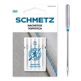 SCHMETZ | 5 Aiguilles pour machines à coudre | Surpiquer | 130/705 H-N | Grosseur 80/12