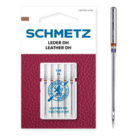 SCHMETZ | 5 Aiguilles pour machines à coudre | Cuir LL | 130/705 H DH | Grosseur 100/16