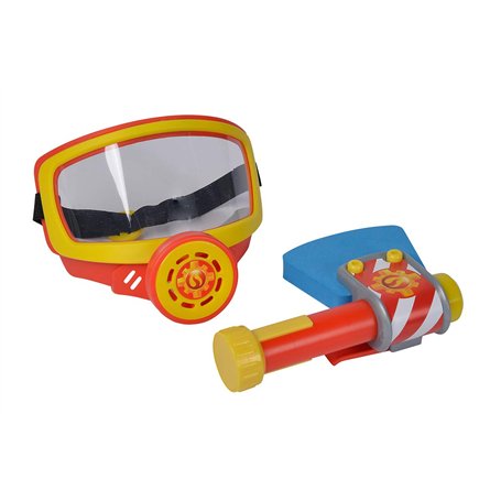 Simba 109252476 – Masque à oxygène Sam Le Pompier avec élastique et Hache
