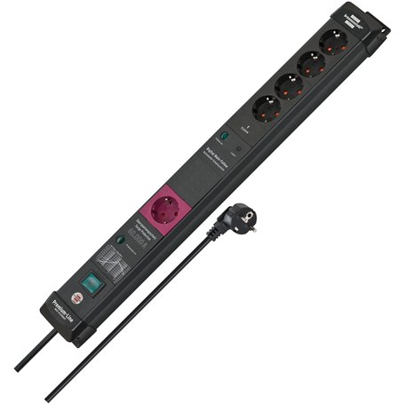 Brennenstuhl Premium-Line Multiprise 5 Prises avec parasurtenseur et Fonction Main-Follow (Multiprise avec Interrupteur et câble