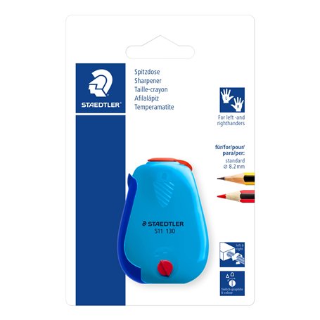 Staedtler 511 - Blister 1 Taille-Crayon 1 Usage Avec Réservoir - Couleurs Aléatoires - 511 130 Bk