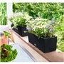 Jardiniere - Balconera cottage 50 - Kit complet - Noir graphite - 8 L - LECHUZA
