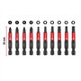 Original Einhell jeu d'embouts à impact, 10 pièces (embouts 50 mm PH/PZ/T/H, acier S2, verrou d'embout avec mousqueton, tige E 6