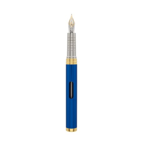 DIPLOMAT NEXUS Stylo plume doré avec verre à encre bleu/épaisseur des plumes : EF 14 ct/Stylo-plume/fait à la main/avec coffret