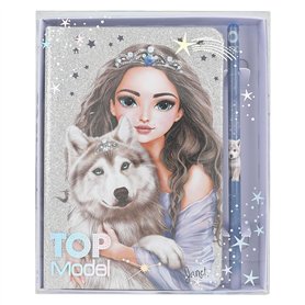 Depesche 13176 TOPModel Wolf - Carnet de Notes argenté et Bleu Scintillant