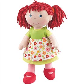 HABA 302110 - Poupée-Liese aux yeux bleus et aux queues de cochon rouges