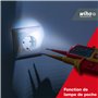 Wiha Testeur de tension et de continuité 12 - 1 000 V Courant Alternatif, VAT de CAT IV avec 2 piles AAA et affichage LED (45216