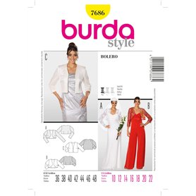 Burda B7686 Patron de Couture Boléro 19 x 13 cm