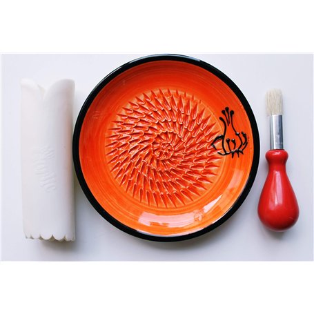 JOSKO Produkte 2739 Lot d'assiettes à râper à ail en céramique orange