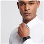 Emporio Armani Montre pour homme, mouvement date à trois aiguilles, boîtier en acier inoxydable argenté de 43 mm avec bracelet e